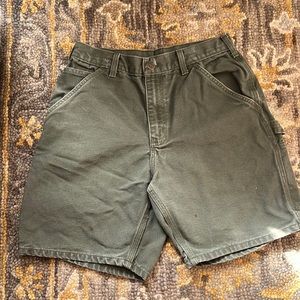 Men’s Carhartt Moss Green Duck Canvas Utility Carpenter Shorts